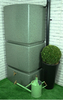 800L Vertical Slim Line Rainwater Tank in Marble Green