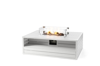 Aluminium Rectangular White Cocoon inc Burner and Glass Screen