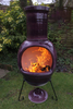 Asteria Extra-large Grazed Purple Chimenea made of Chimalin AFC