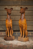 Cast Iron Sitting Whippets,  Pair - Rust