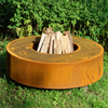 Corten Steel Round Fire Table 1250 x 280