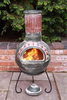 Large Plumas Mexican Chimenea in Green