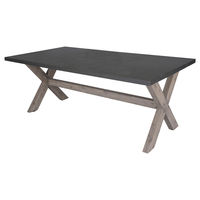 Rectangular Concrete & Wood Dining Table