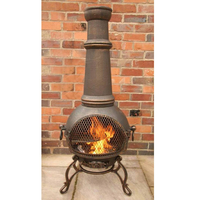 Toledo Jumbo Cast Iron Chimenea in Bronze with BBQ Grill