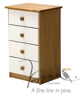 4 Drawer Bedside Table With White Details