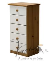 5 Drawer Bedside Chest With White Details