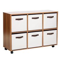 6 Cubed Storage Trolley Reversible Drawers Walnut