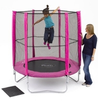 6ft Pink Trampoline with Enclosure