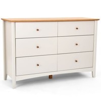Alba Two Tone 6 Drawer Wide Chest