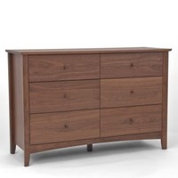 Alba Walnut 6 Drawer Wide Chest