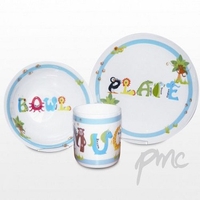 Blue Animal Alphabet Breakfast Set