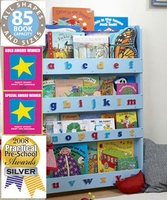 Blue Bookcase With Lower Case Letters