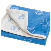 Blue Marina Natural Cotton Pram Blanket