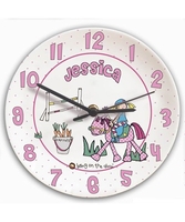Bone China Pony Girl Clock