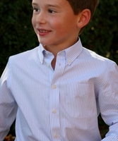 Boys shirt in Sky Blue and Chalk Stripe