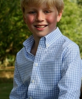 Boys Shirt in Twill Sky Blue Small Check