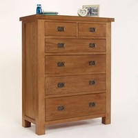 Brooklyn Rustic Oak 2+4 Drawer Chest