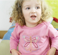 Butterfly embroidered long sleeve t-shirt