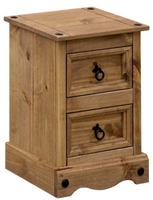 Corona 2 Drawer Petite Bedside Cabinet