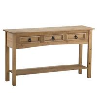 Corona 3 Drawer Console Table With Shelf
