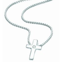 Diamond Cross Pendant & Chain