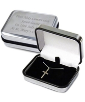ENGRAVED BOX WITH CROSS NECKLACE