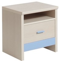 Fanfair Kids Bedside in Beech with Blue Trim