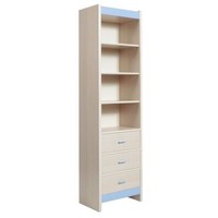 Fanfair Tall Narrow 3 Drawer Bookcase Beech/Blue