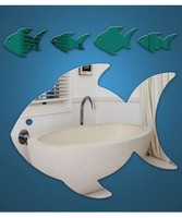 Fish family acrylic mirror 30 x 24cm