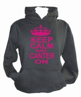 Keep calm and canter on hooded top