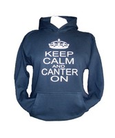 Keep calm and canter on hooded top