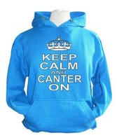 Keep calm and canter on hooded top