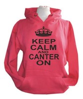 Keep calm and canter on hooded top