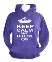 Keep calm and kick on hooded top