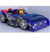 Kids Blue Night Racer Bed