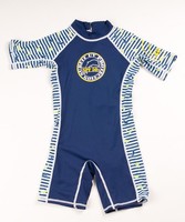 Navy Dolphin Stripe Shorty Sunsuit