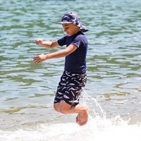 Navy Fish Print Legionnaire Hat