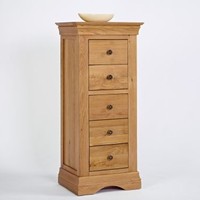 Normandy Oak 5 Drawer Wellington