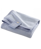 Pale Blue Natural Cotton Pram Blanket