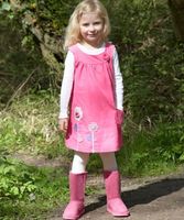 Pink Corduroy Pinafore Dress