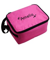 Pink Lunch Bag - Black Hearts