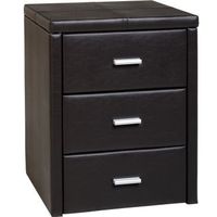 Prado 3 Drawer Bedside Chest in Expresso Brown PVC