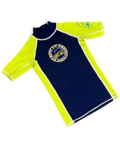 Quick Dry Navy & Lime Short Sleeve Top