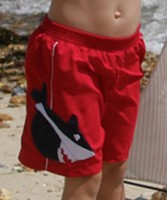 Red Shark Swimming Shorts