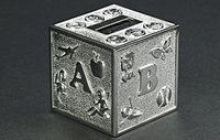 Silver Plated ABC Moneybox