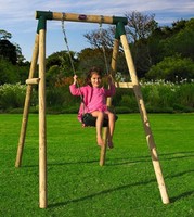 Single Wooden Frame Swing