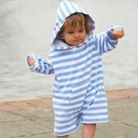 Sky/White Stripe Romper Suit