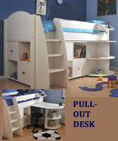 Stompa Rondo 1 Cabin Bed with Desk and Cupboards