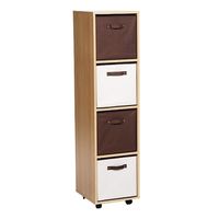 Storage Trolley Reversible Drawers Oak