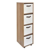 Storage Trolley Reversible Drawers Walnut